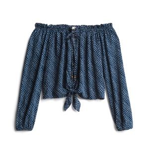 MASON & BELLE Kolleen Off the Shoulder Tie Front Top NWT